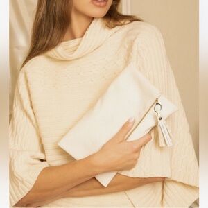 Rachel Miriam Winter White Clutch Bag Purse